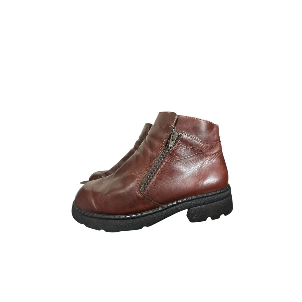 Naot Boots Women's 40 / 9.5 Brown Leather Comfort Zip Ankle Booties Moto Biker